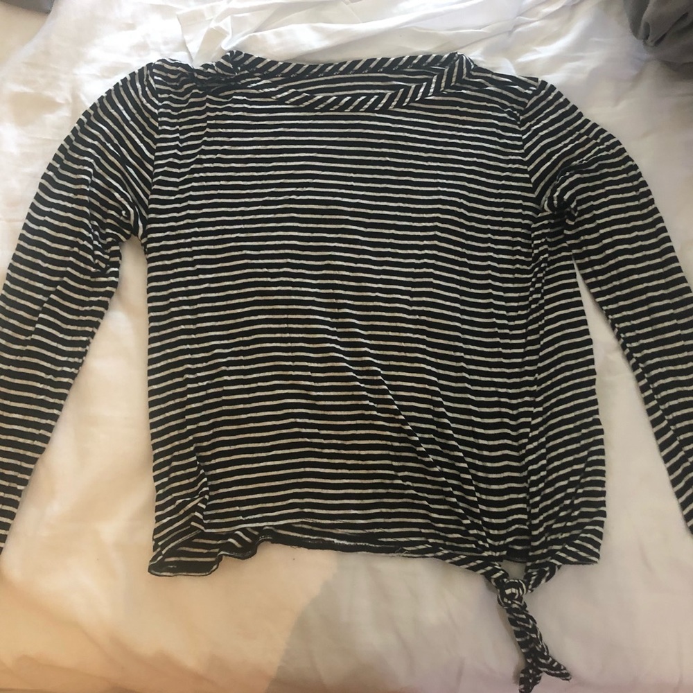 Striped Tie-Front Top